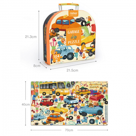 Puzzle pentru Podea in Valiza cu Masini - Jucarii MiDeer [4]