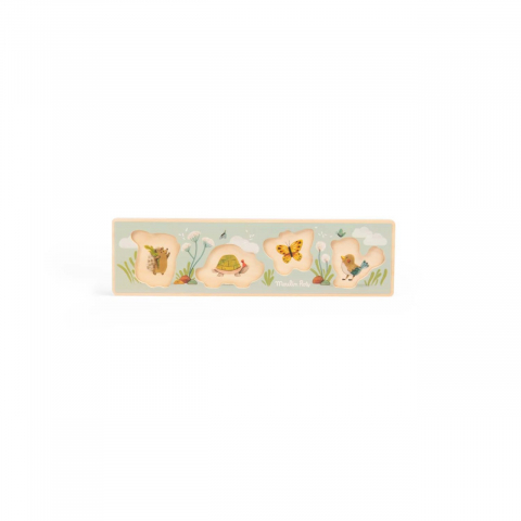 Puzzle incastru din lemn 4 animale, Moulin Roty, varsta 0 - 1 ani, Baiat, Fata [1]