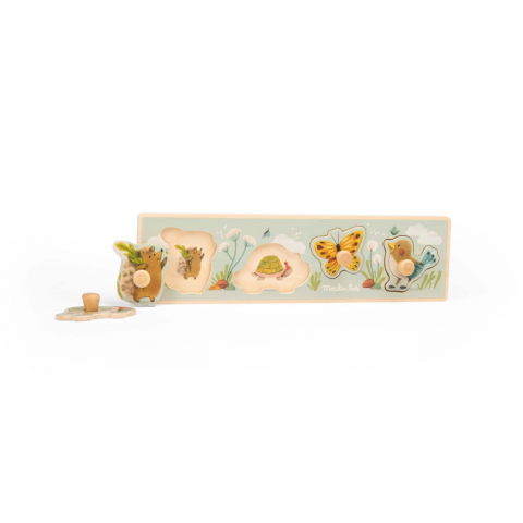 Puzzle incastru din lemn 4 animale, Moulin Roty, varsta 0 - 1 ani, Baiat, Fata [3]