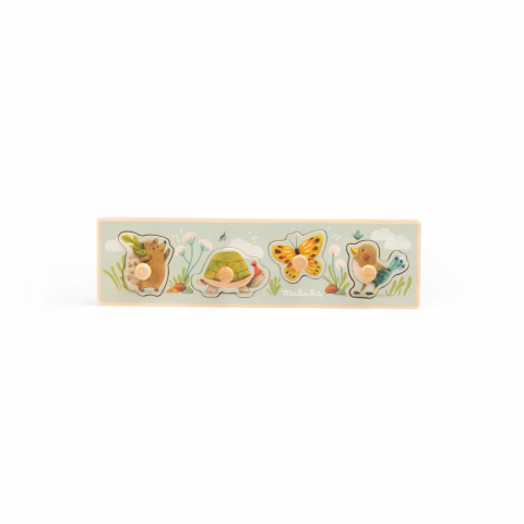 Puzzle incastru din lemn 4 animale, Moulin Roty, varsta 0 - 1 ani, Baiat, Fata [2]