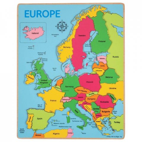 Jucării și Jocuri pentru copii - Puzzle incastru harta Europei