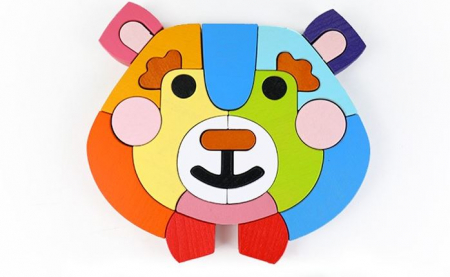 Lichidare stoc - Totul la 9.90 Lei - Joc Tangram,❤️ Puzzle Lemn Tangram Urs