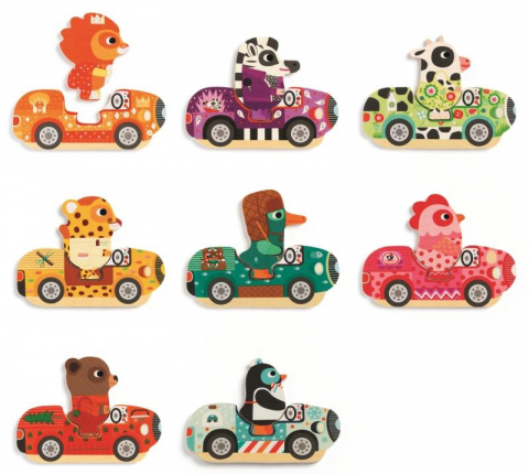 Puzzle interschimbabil Vehicule colorate, Djeco [1]