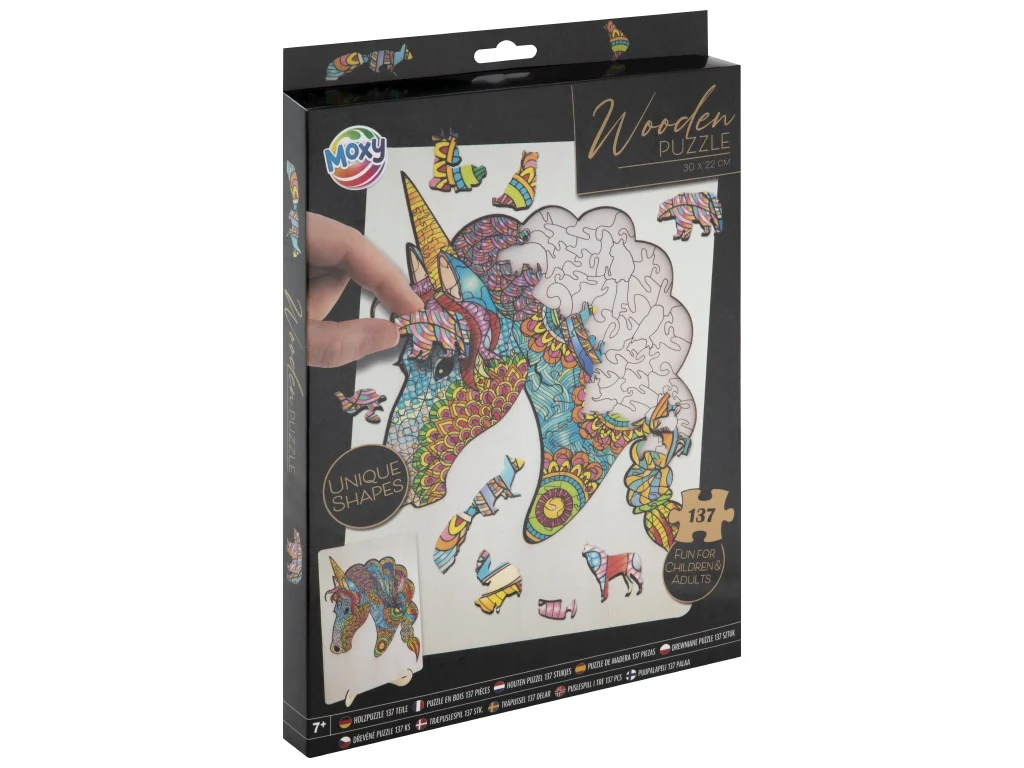 Jucării și Jocuri pentru copii - Puzzle lemn 30x225cm  Grafix Unicorn