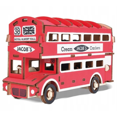 Rechizite Școlare - Puzzle lemn 3D - Autobuz scolar, 2 foi, CNX, B-060