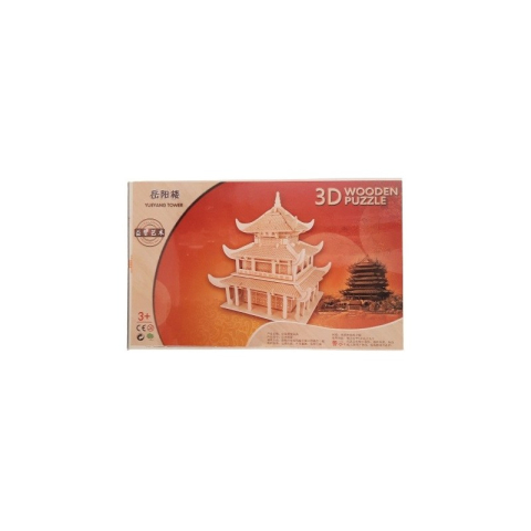 Jucării și Jocuri pentru copii - Puzzle lemn 3D - Casa asiatica Yueyang, 6 foi, Colorarte