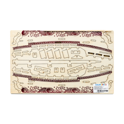 Puzzle lemn 3D - diverse Nave, 3 foi, 88 piese, Colorarte, C-032 [1]