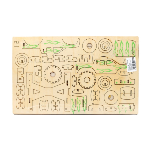 Puzzle lemn 3D - Masina de teren, 2 foi, 124 piese, Colorarte, B-051 [1]