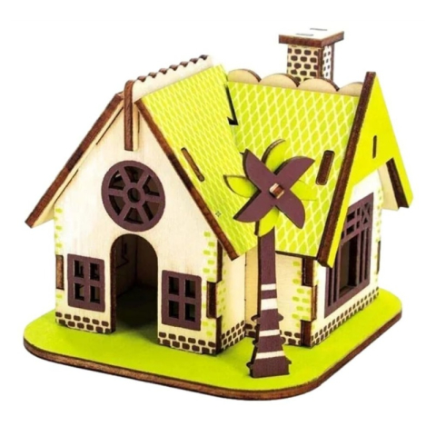 Jucării și Jocuri pentru copii - Puzzle lemn 3D - Moara de vant, 210x170mm, 2 foi, CNX, A-115
