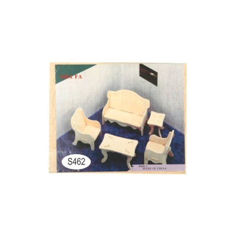 Jucării și Jocuri pentru copii - Puzzle lemn 3D - Mobilier sufragerie, 2 foi, Colorarte, P008-2