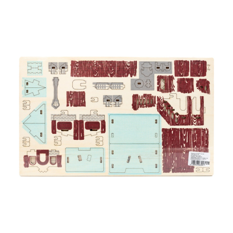 Jucării și Jocuri pentru copii - Puzzle lemn 3D - Star Hotel, 2 foi, 74 piese, Colorarte, B-031