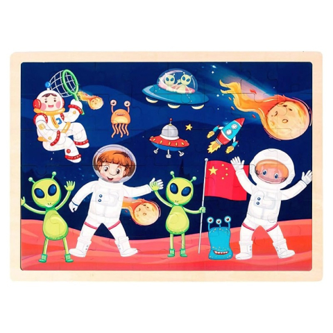 Jucării și Jocuri pentru copii - Puzzle lemn - Astronauti pe Marte, 48 piese, Colorarte