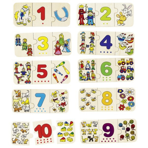 Jucării și Jocuri pentru copii - Puzzle lemn cu autocorectie invata Numerele
