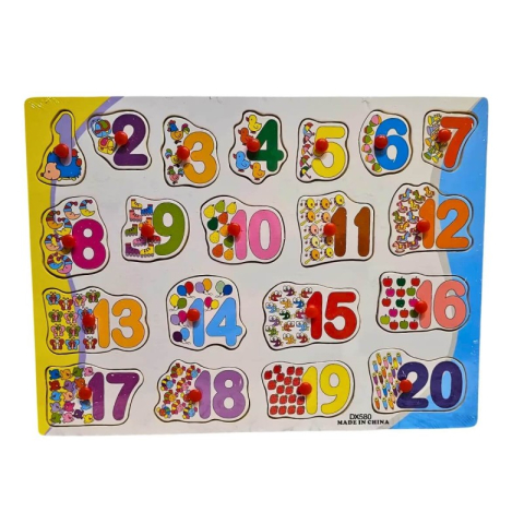 Jucării și Jocuri pentru copii - Puzzle lemn educativ - Invata cifre, fructe, obiecte, 3+ ani, Colorarte, DX580