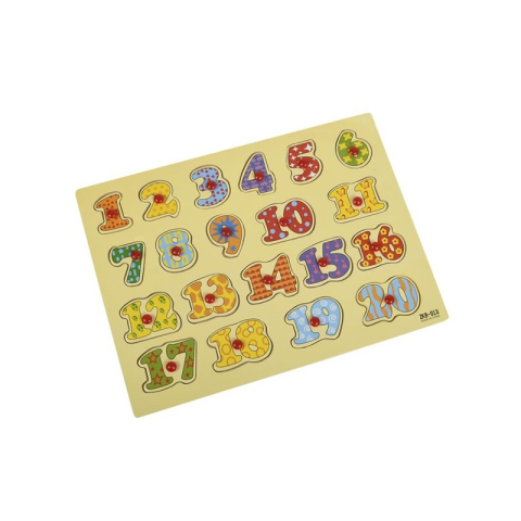 Jucării și Jocuri pentru copii - Puzzle lemn educativ - Invata Numere 1-20, 20 piese, 3+ ani, CNX, ZKB013