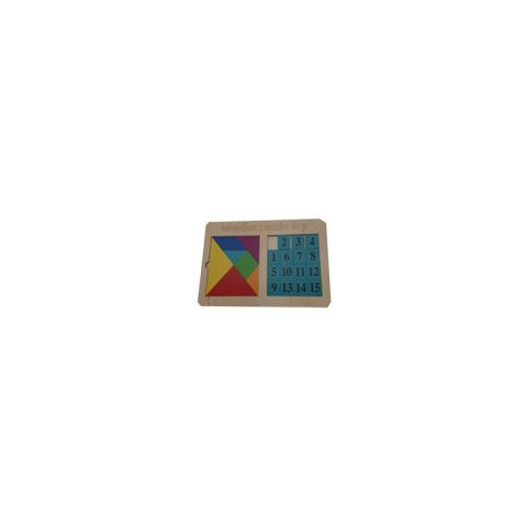Puzzle lemn educativ - Tangram forme geometrice si numere 1-15, 22 piese, 3+ ani, Colorarte [1]
