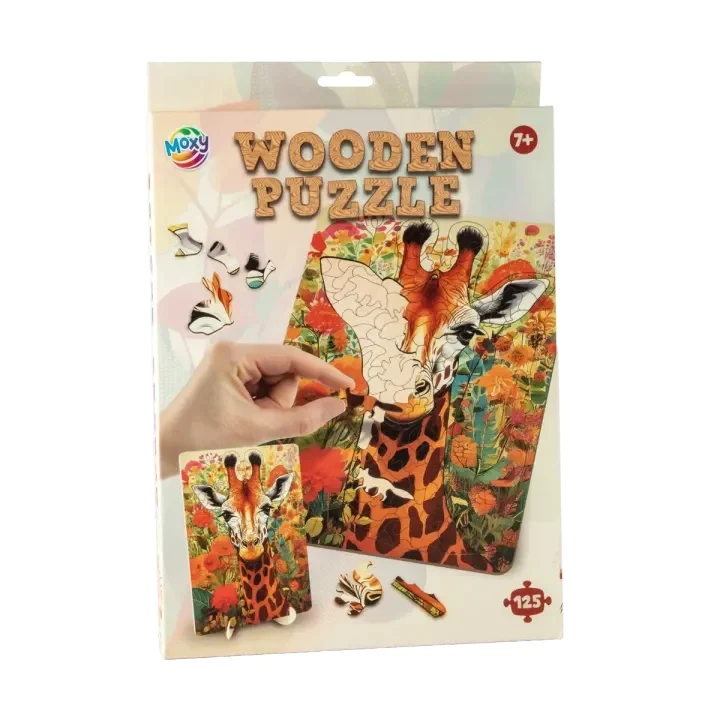 Jucării și Jocuri pentru copii - Puzzle lemn Girafa 130 piese  Grafix 