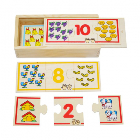 Puzzle Educativ, Cifre, Alfabet - Puzzle lemn Invatam numerele