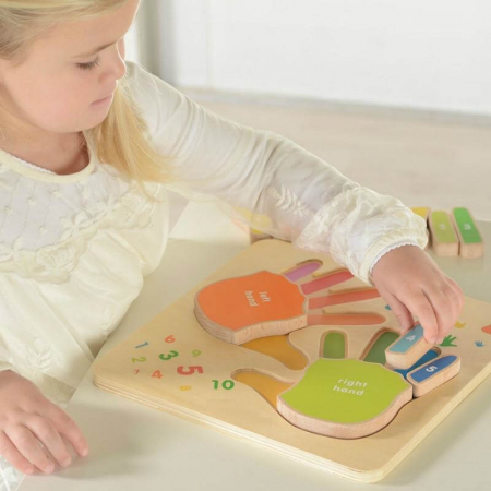 Puzzle lemn invata mainile si degetele, jucarie Montessori. [3]