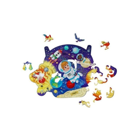 Jucării și Jocuri pentru copii - Puzzle lemn - Nava spatiala, 14+ ani, BrushMe, DP31