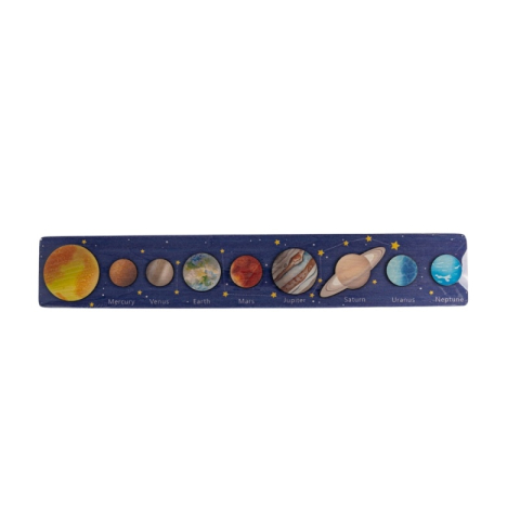 Jucării și Jocuri pentru copii - Puzzle lemn relief - sistem solar, 390x70mm, CNX, QPD-1666