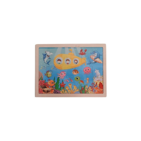Jucării și Jocuri pentru copii - Puzzle lemn - Vizita in lumea marina, 24 piese, Colorarte