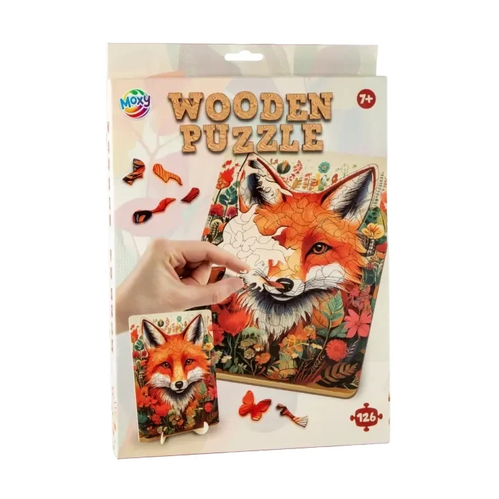 Jucării și Jocuri pentru copii - Puzzle lemn Vulpe 130 piese  Grafix 