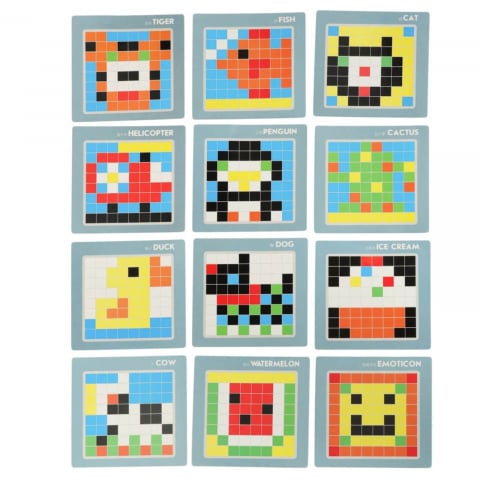 Puzzle logic si mozaic STEM copii, 175 piese si 20 sabloane, 3 ani+ [6]