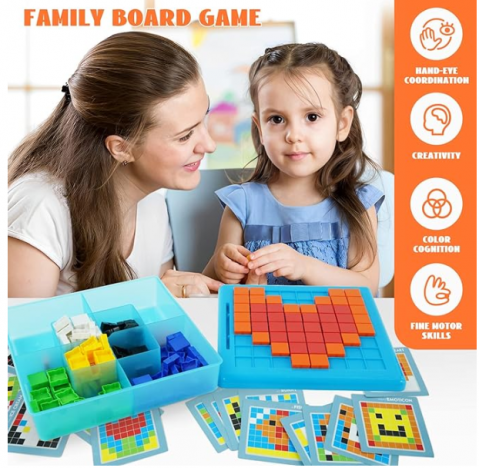 Puzzle logic si mozaic STEM copii, 175 piese si 20 sabloane, 3 ani+ [1]