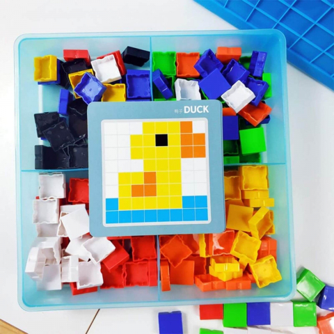 Puzzle logic si mozaic STEM copii, 175 piese si 20 sabloane, 3 ani+ [5]