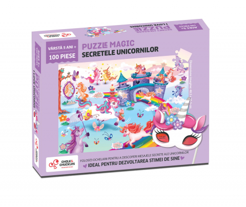 Jucării și Jocuri pentru copii - Puzzle magic - Secretele unicornilor (100 piese)