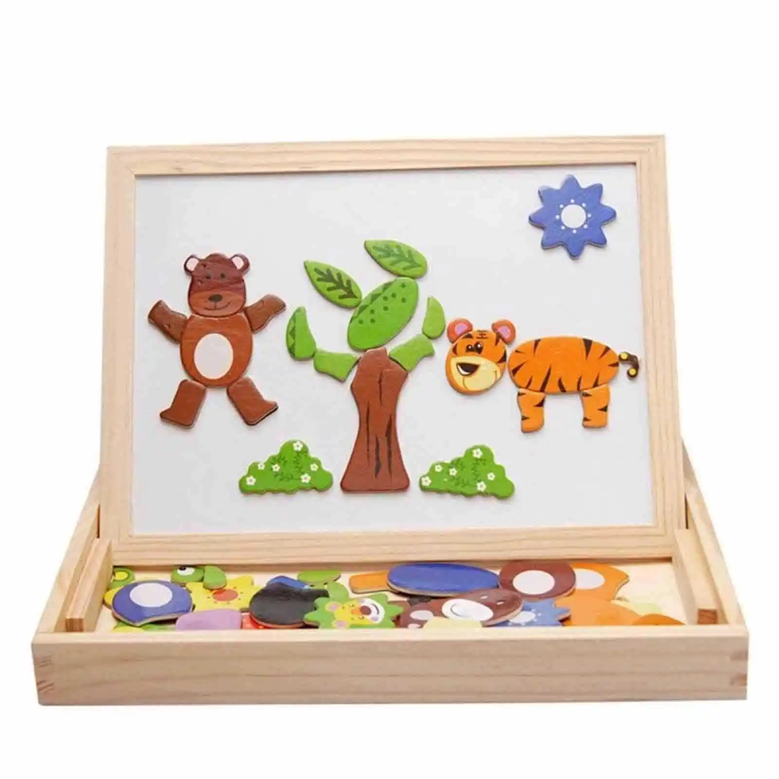 Tablita educativa cu puzzle magnetic 3 in 1 Ferma. [4]