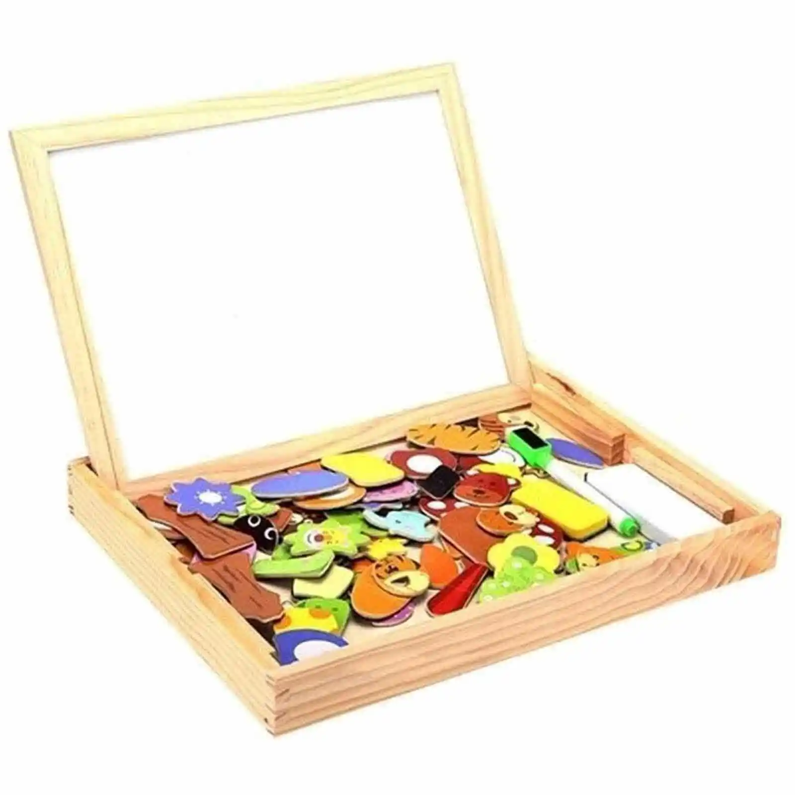Tablita educativa cu puzzle magnetic 3 in 1 Ferma. [5]