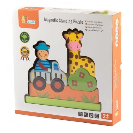 Jucării și Jocuri pentru copii - Puzzle magnetic din lemn Zoo
