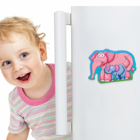 Puzzle mama si copilul, elefant,8 piese [1]