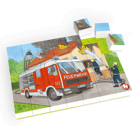 Jucării și Jocuri pentru copii - Puzzle Masina de pompieri Hubelino (35 piese), copii varsta 4 ani+,6 ani+