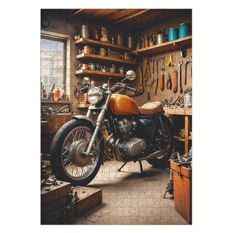 Puzzle Motorbike Garage, 500 piese, copii varsta 8+ ani [2]