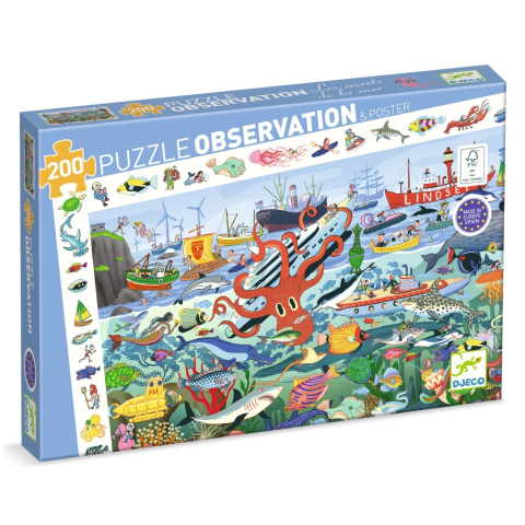 Jucării și Jocuri pentru copii - Puzzle ObservaÈ›ie Secretele marii, Djeco Baiat, Fata, varsta +9 ani, 6 - 9 ani