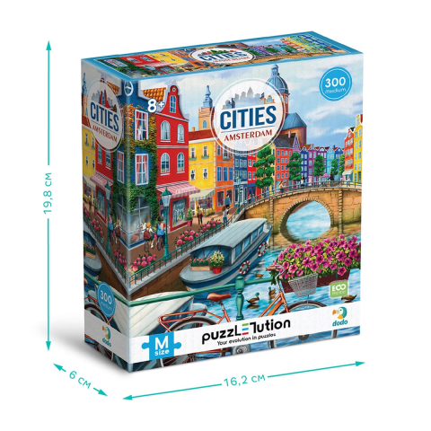 Puzzle orase, Amsterdam, 300 piese, copii varsta 8+ ani [4]