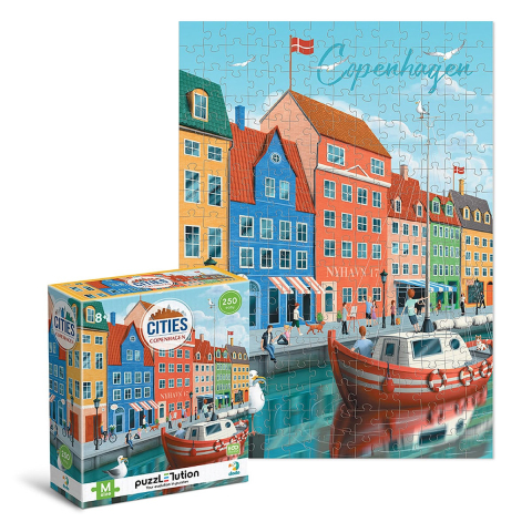 Puzzle orase, Copenhaga, 250 piese, copii varsta 8+ ani [1]