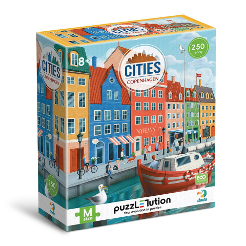 Jucării și Jocuri pentru copii - Puzzle orase, Copenhaga, 250 piese, copii varsta 8+ ani