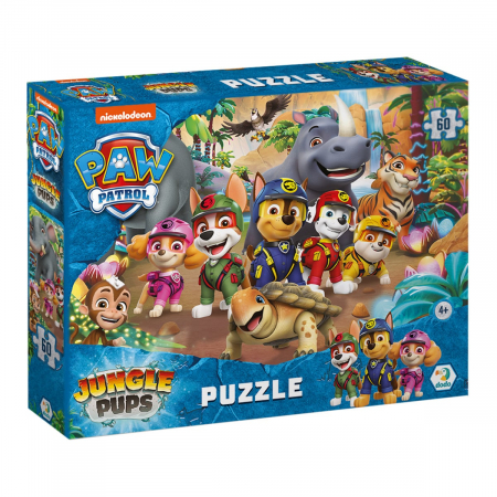 Jucării și Jocuri pentru copii - Puzzle Patrula catelusilor, Jungle, 60 piese, 4-7 ani