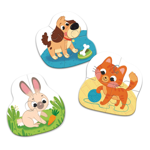 Puzzle pentru bebelusi, Animale de companie, copii varsta 1-3 ani [1]