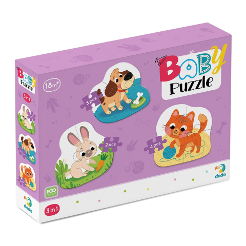 Jucării și Jocuri pentru copii - Puzzle pentru bebelusi, Animale de companie, copii varsta 1-3 ani