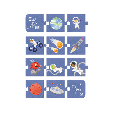 Puzzle pentru copii Aventura in Spatiu (3 in 1) si joc storytelling, copii varsta 4 ani+ [5]