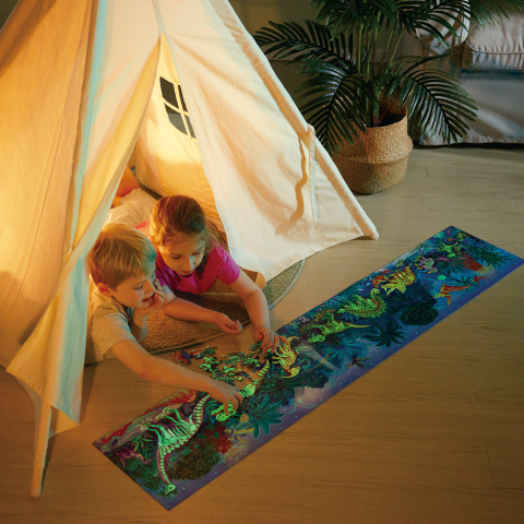 Puzzle pentru copii flourescent cu Dinozauri (200 piese, 1.5m), copii varsta 6 ani+,8 ani+ [3]