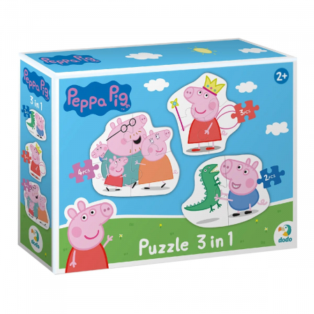 Jucării și Jocuri pentru copii - Puzzle Peppa Pig, 3 in 1, 2-5 ani