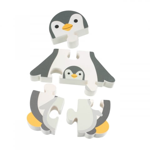 Jucării și Jocuri pentru copii - Puzzle Pinguin din lemn, Orange Tree Toys, varsta 1 - 3 ani, Baiat, Fata
