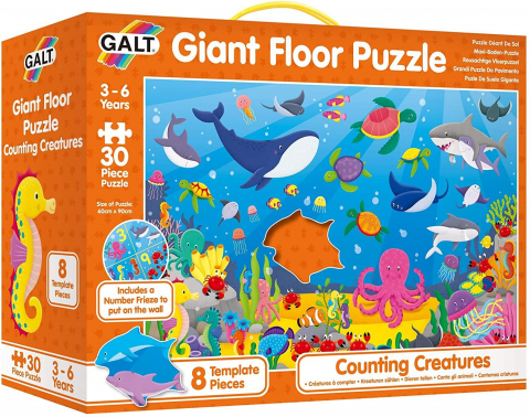 Jucării și Jocuri pentru copii - Puzzle Podea: Numaram animalute marine (30 piese)