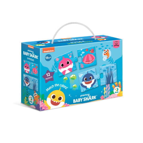 Jucării și Jocuri pentru copii - Puzzle - Potriveste culorile cu  Baby Shark (24 piese)